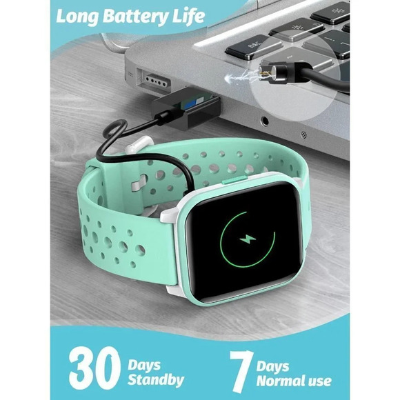 Kids  Modern Mode 20 Sports Modes 5 Games Pedometer Green Smart Watch Oval Shape - Picture 7 of 15